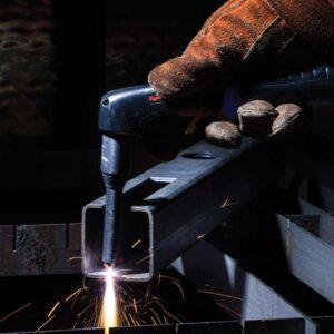 Hypertherm Powermax 30 xp cutting a steel square hollow section (SHS)