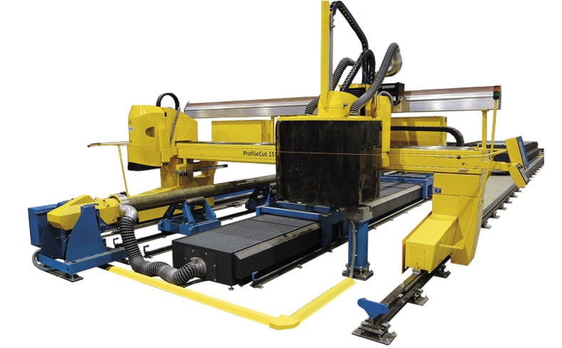 A CNC plasma cutting machine dedicated to producing profiles and fabricated steel structures