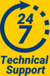 24hrs / 7days a week technical support